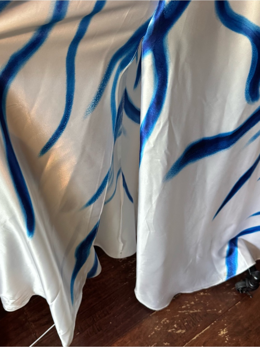 Cache Blue and White Beaded-Strap Maxi Dress lined with a slit at the bottom - Picture 12 of 15